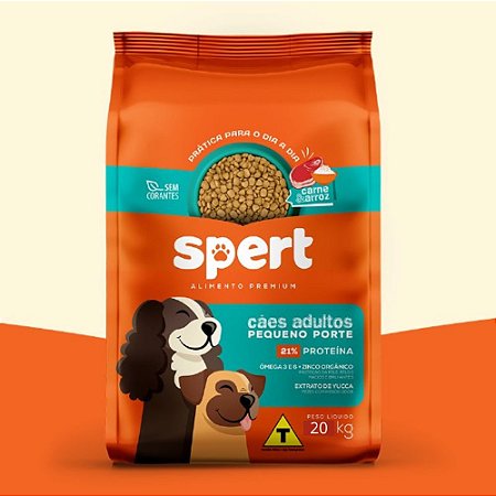 Ração Spert Premium Adultos Pequeno Porte Carne / Arroz 20 Kg