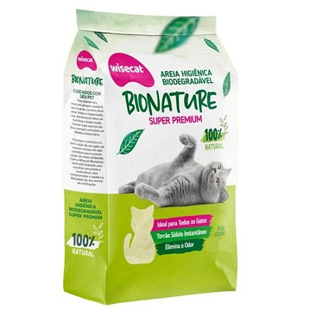 Areia Biodegradável Bionature Super Premium Grãos Finos 4kg