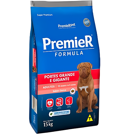 Ração Premier Fórmula para Cães Adultos de Raças Grandes e Gigantes Sabor Carne - 15 kg