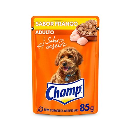 Ração Úmida Champ para Cães Adultos Sabor Caseiro Frango 85 g