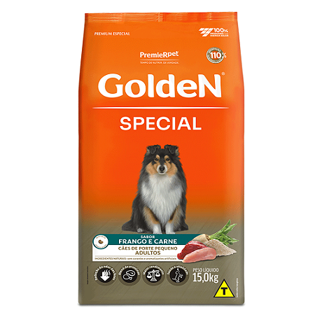 Ração Golden Special Cães Adultos Porte Pequeno Frango e Carne 15 kg