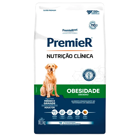 Ração Premier Nutrição Clínica Obesidade Cães Adultos Médio e Grande Porte 10,1 kg