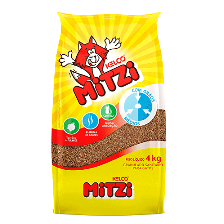 Areia para Gato Mitzi Granulado Sanitário Kelco 4kg