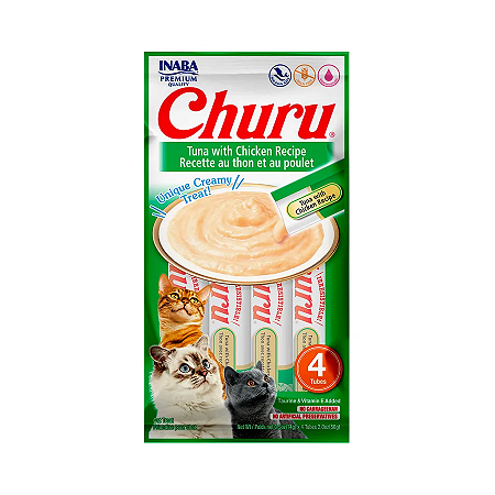Purê Churu Atum com Galinha para Gatos 14g