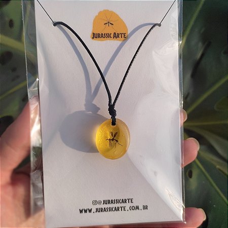 Colar Mosquito em Âmbar Jurassic Park
