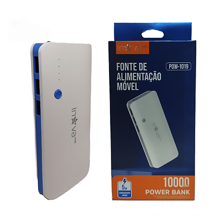 Carregador Portátil Power Bank 10000mAh 3 Saídas Original - Inova