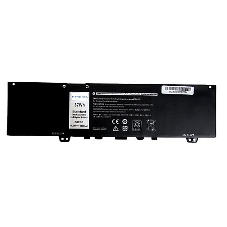 Bateria F62G0 para Notebook Dell Inspiron 13 7370 7373 7380 7386 5370 11.55V  (Forma de envio, somente via PAC, não escolha Sedex)