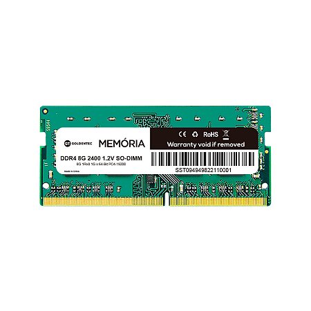 Memória DDR4 8GB 2400MHz para Notebook - Goldentec