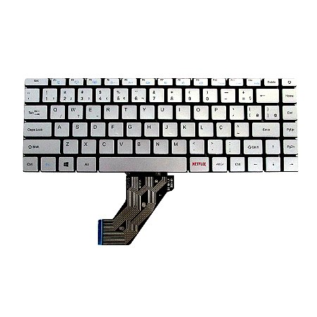 Teclado Compatível para Notebook Multilaser Ultra Ub432 Ub436 Ub530 Ub531 Ub532 - Prata
