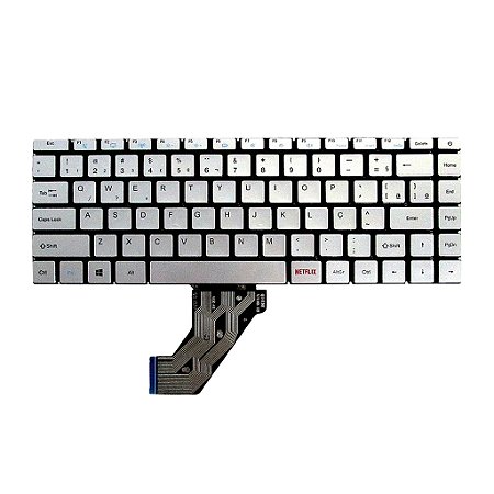 Teclado Compatível para Notebook Multilaser Ultra UB420 Ub431 Ub432 Ub436 Ub530 Ub531 Ub532 - Prata