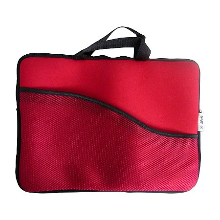 Case para Notebook 15.6" com Alça e Bolso Externo (em onda) Benatti - Vermelho