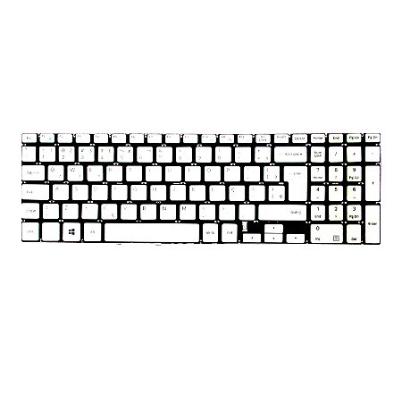 Teclado Compatível Samsung Essentials E34 Np300e5l-kf1br Np300e5m Np300e5k Np350XAA Branco