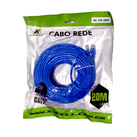Cabo de Rede CAT5e RJ45 Azul - 20 metros