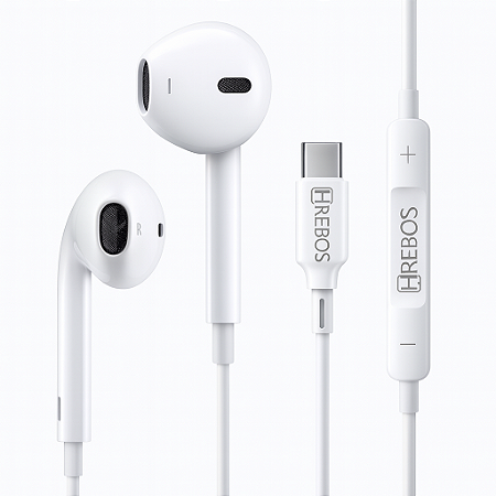 Fone de Ouvido Entrada Tipo C com Microfone - Hrebos HS-197