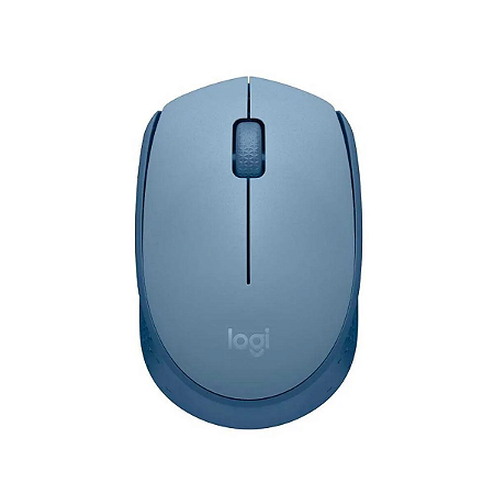 Mouse sem fio Logitech M170 com Design Ambidestro Compacto - Cor Azul com Cinza