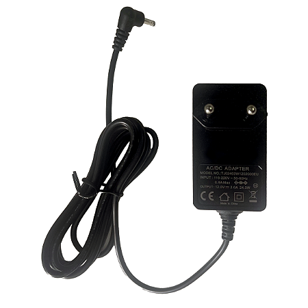 Fonte para notebook 12V Compatível Positivo Motion C4120F-S, Duo Zr3630, Master N1110, Preto, 3.5x1.35mm
