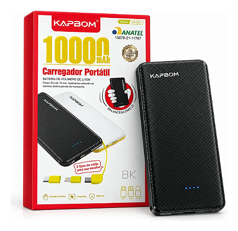 Carregador Portátil Power Bank 10000mah KA-951 - Kapbom