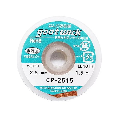 Malha Dessoldadora Goot Wick 1.5m x 2.5mm