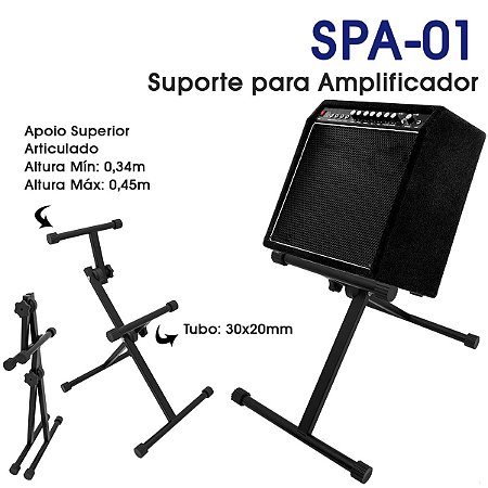 Suporte Regulável para Amplificador - SPA-01 - Cor Preta