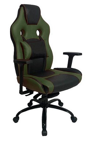 Cadeira Gamer com Almofada Linha Gamer Racing Verde