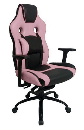 Cadeira Gamer com Almofada Linha Gamer Racing Rosa