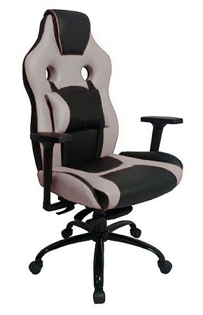 Cadeira Gamer com Almofada Linha Gamer Racing Cinza