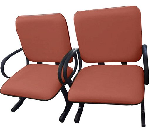 02 Cadeiras para Escritório para Obesos até 250kg Vermelho