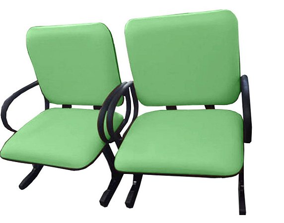 02 Cadeiras para Escritório para Obesos até 250kg Verde