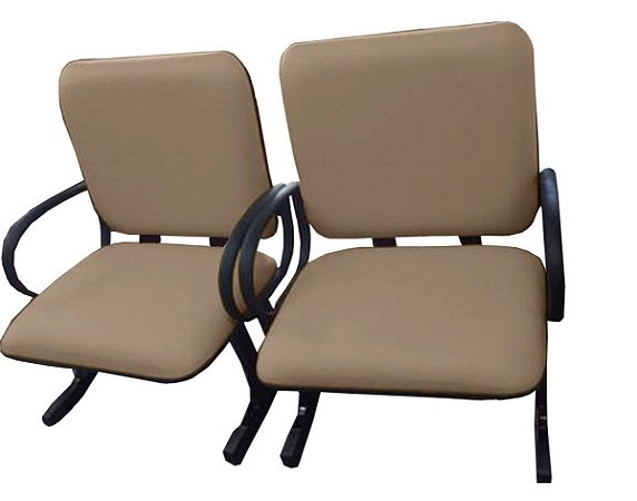 02 Cadeiras para Escritório para Obesos até 250kg Bege