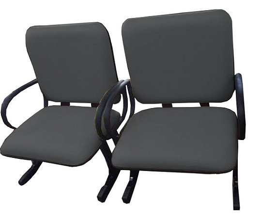 02 Cadeiras para Escritório para Obesos até 250kg Cinza