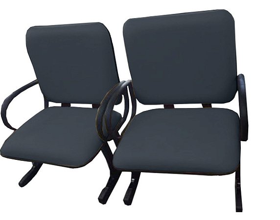 02 Cadeiras para Escritório para Obesos até 250kg Azul