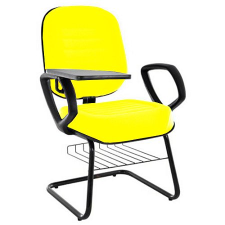 Cadeira Escolar Universitária com prancheta para Escolas e Faculdades Linha Blenda Amarelo