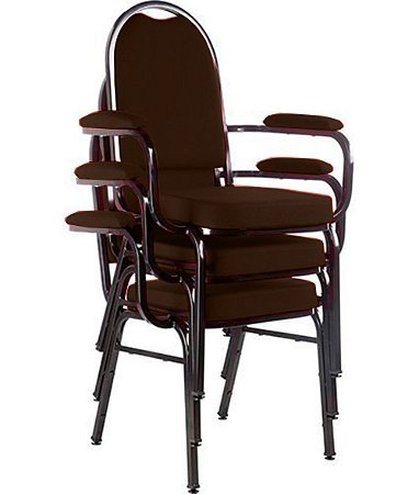 Kit com 3 Cadeiras para Auditório Linha Hotel Marrom