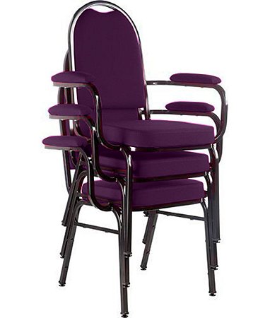 Kit com 3 Cadeiras para Auditório Linha Hotel Roxo