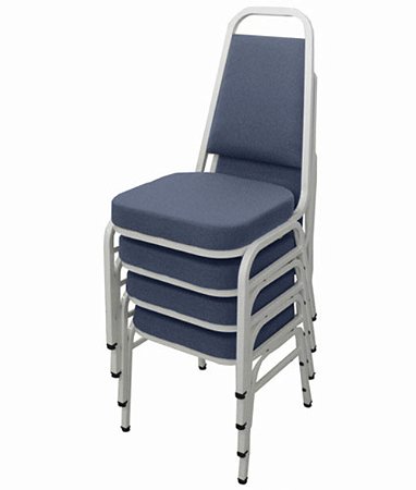 Kit com 4 Cadeiras Empilháveis Linha Hotel Plus Azul