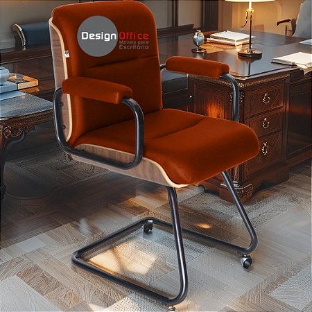 Cadeira Original Eames Interlocutor Black Linha Capa em Madeira - Caramelo