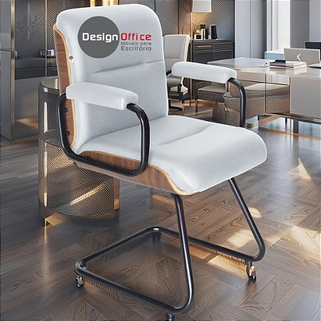 Cadeira Original Eames Interlocutor Black Linha Capa em Madeira - Cinza Claro