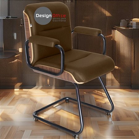Cadeira Original Eames Interlocutor Black Linha Capa em Madeira - Marrom