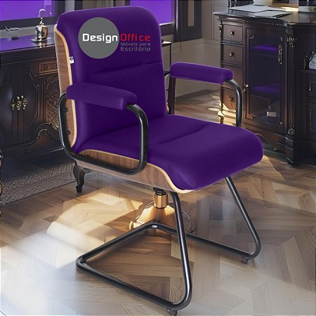 Cadeira Original Eames Interlocutor Black Linha Capa em Madeira - Roxo