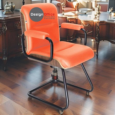 Cadeira Original Eames Interlocutor Black Linha Capa em Madeira - Vermelho Telha