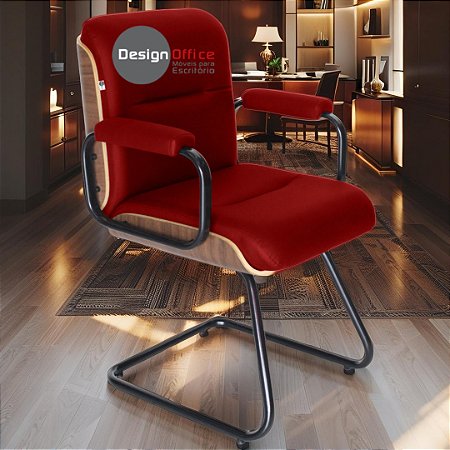 Cadeira Original Eames Interlocutor Black Linha Capa em Madeira - Vermelho Vinho