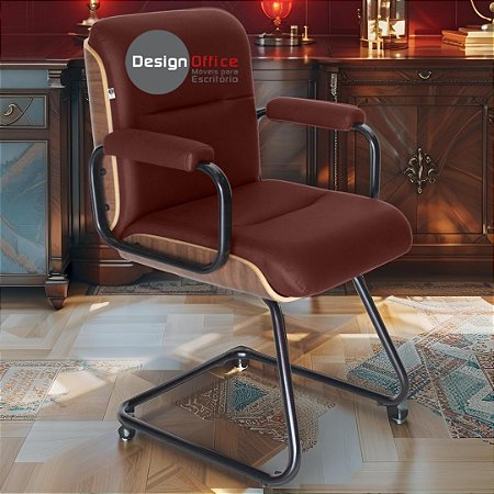 Cadeira Original Eames Interlocutor Black Linha Capa em Madeira - Vermelho