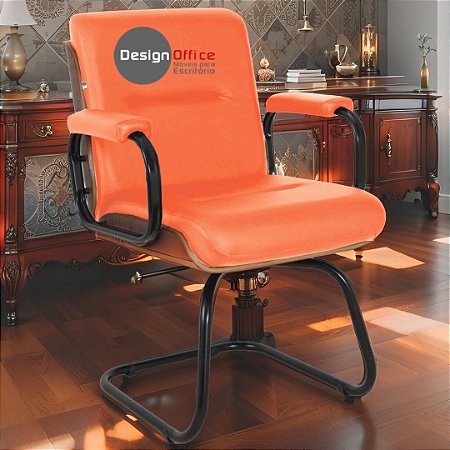 Cadeira Original Eames Interlocutor Black Linha Capa em Madeira Escura - Vermelho Telha