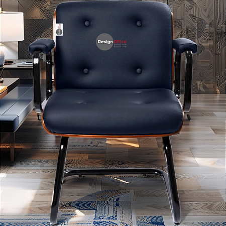 DUPLICADO - Cadeira Design Office Eames Signature Interlocutor Black - Capa em Madeira - Laranja