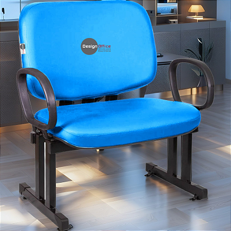Cadeira que suporta até 300kg para Obesos Super Reforçada – Ideal para atendimento ao público em Clínicas, Hospitais, Igrejas e Instituições Financeiras - Azul Bebê
