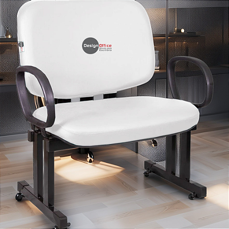 Cadeira que suporta até 300kg para Obesos Super Reforçada – Ideal para atendimento ao público em Clínicas, Hospitais, Igrejas e Instituições Financeiras - Branco