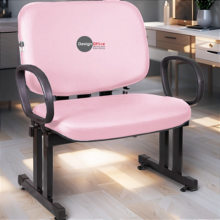 Cadeira que suporta até 300kg para Obesos Super Reforçada – Ideal para atendimento ao público em Clínicas, Hospitais, Igrejas e Instituições Financeiras - Rosa Claro