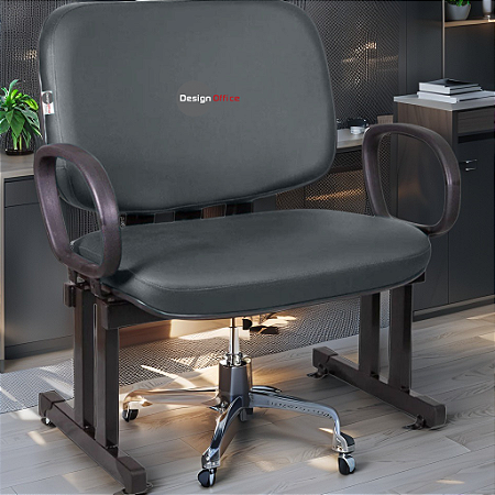 Cadeira que suporta até 300kg para Obesos Super Reforçada – Ideal para atendimento ao público em Clínicas, Hospitais, Igrejas e Instituições Financeiras - Cinza Escuro