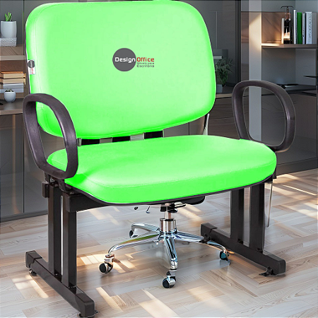 Cadeira que suporta até 300kg para Obesos Super Reforçada – Ideal para atendimento ao público em Clínicas, Hospitais, Igrejas e Instituições Financeiras - Verde Limão