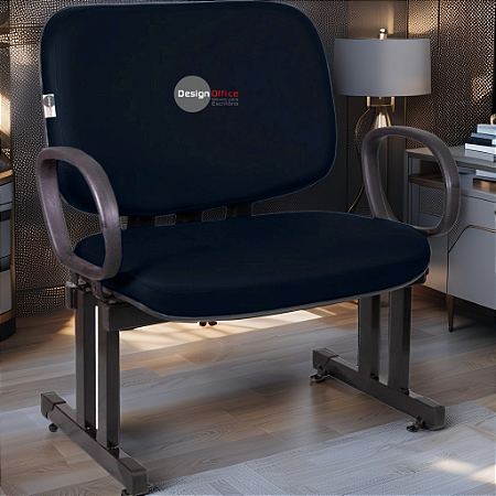 Cadeira que suporta até 300kg para Obesos Super Reforçada – Ideal para atendimento ao público em Clínicas, Hospitais, Igrejas e Instituições Financeiras - Azul Marinho
